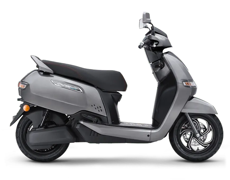 TVS iQube Electric Scooter Titanium Grey Glossy Colour Right Side View